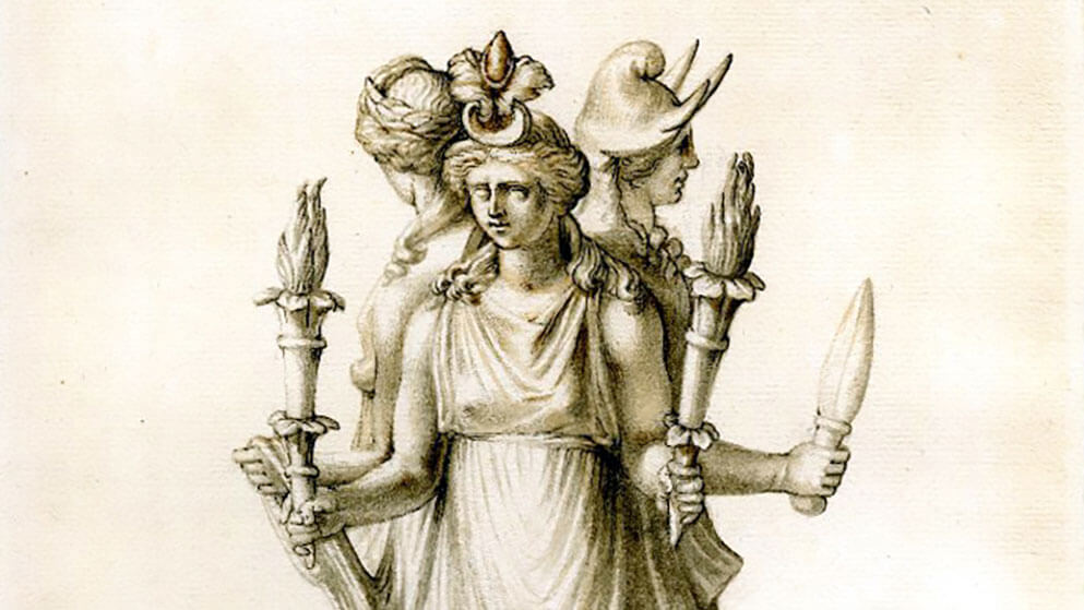 Witchcraft,... Greek Goddess Hecate Sculpture Athenian Patroness of Crossroads